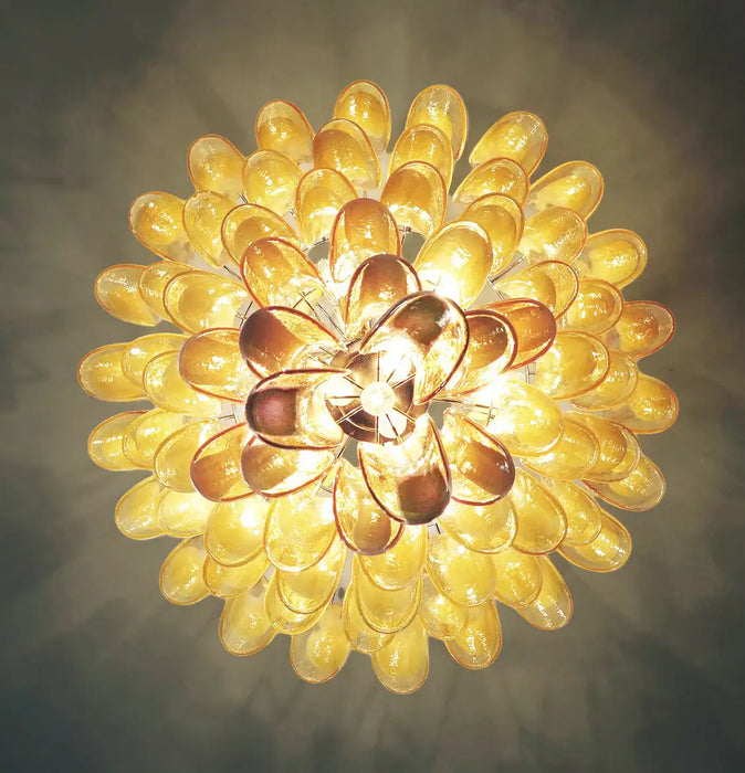 Stunning Murano Caramel Glass Petals Chandelier-DWHOME
