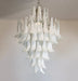 Stunning Murano White Glass Petals Chandelier-DWHOME
