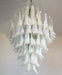 Stunning Murano White Glass Petals Chandelier-DWHOME