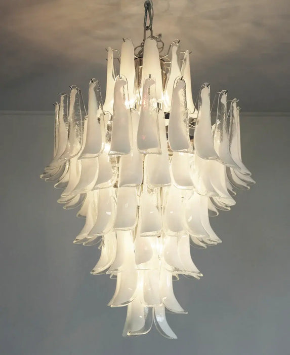 Stunning Murano White Glass Petals Chandelier-DWHOME