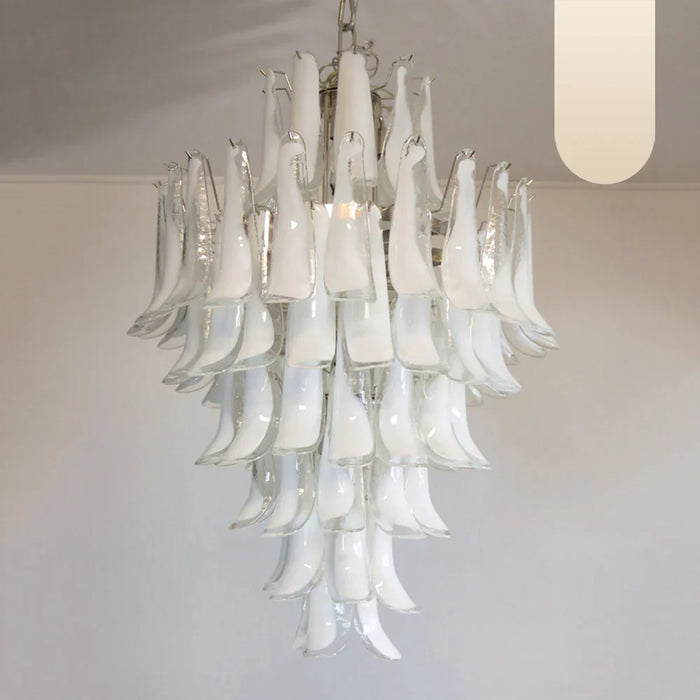 Stunning Murano White Glass Petals Chandelier-DWHOME