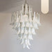 Stunning Murano White Glass Petals Chandelier-DWHOME