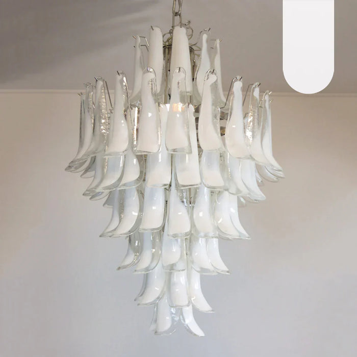Stunning Murano White Glass Petals Chandelier-DWHOME