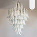 Stunning Murano White Glass Petals Chandelier-DWHOME