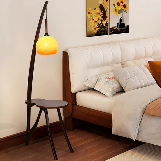 Arc Wood Hanging Floor Lamp-DWHOME