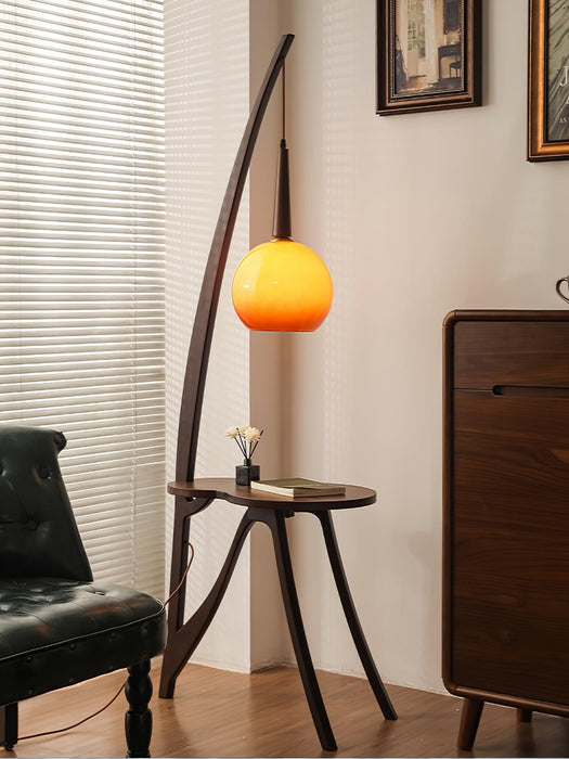 Arc Wood Hanging Floor Lamp-DWHOME