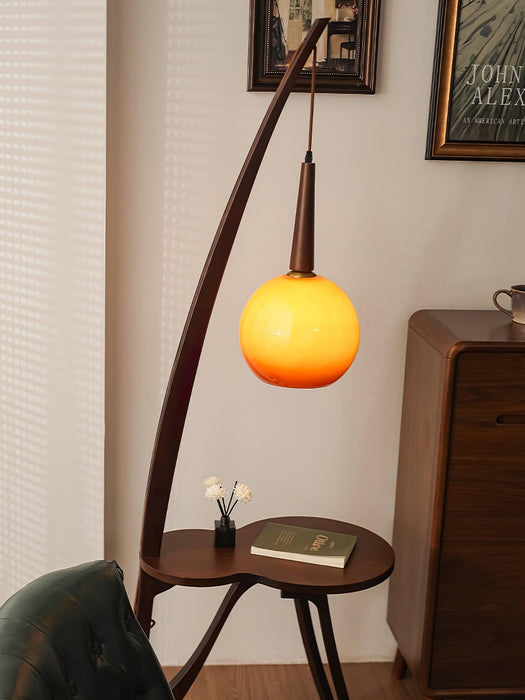 Arc Wood Hanging Floor Lamp-DWHOME
