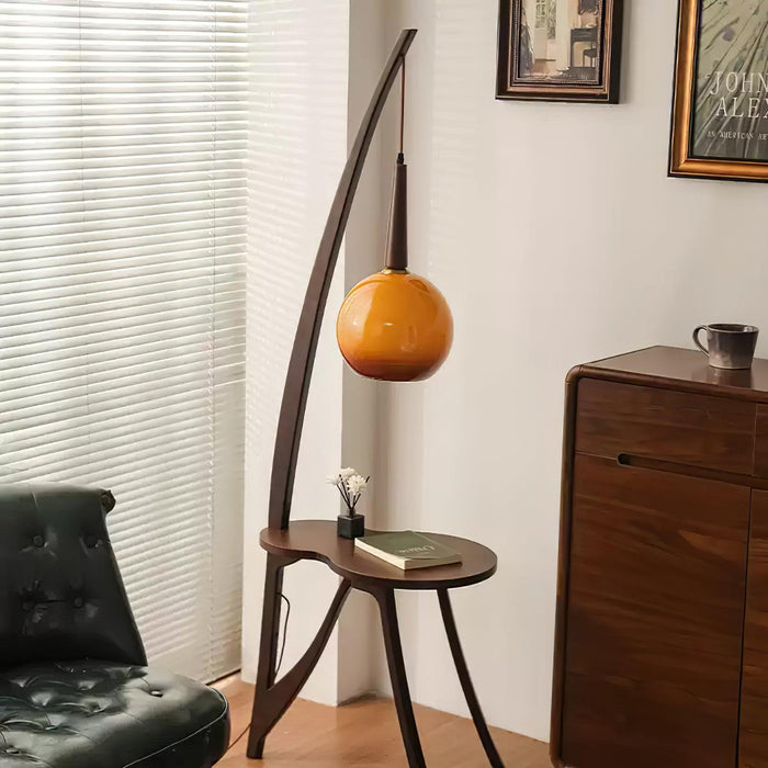 Arc Wood Hanging Floor Lamp-DWHOME