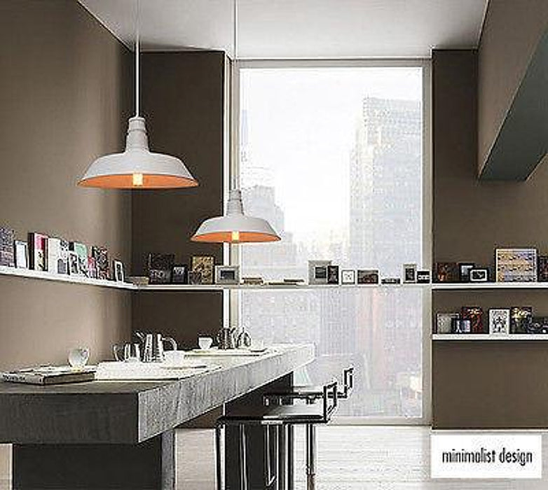 Vintage Industrial Pendant Light In White Colour-DWHOME
