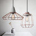 Sangkar Rose copper gold Cage Pendant Light With Concrete Base - DWHOME