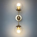 Ritz Duo Brass Fitting Clear Glass Wall Light Sconce - DWHOME
