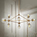 Ritz 10 Bulb Brass Pendant Light - DWHOME