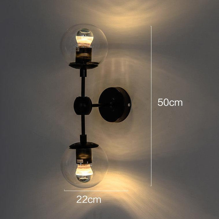 Ritz Duo Brass Fitting Clear Glass Wall Light Sconce - DWHOME