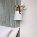 Nora Leather strap wooden scandi wall Light - DWHOME