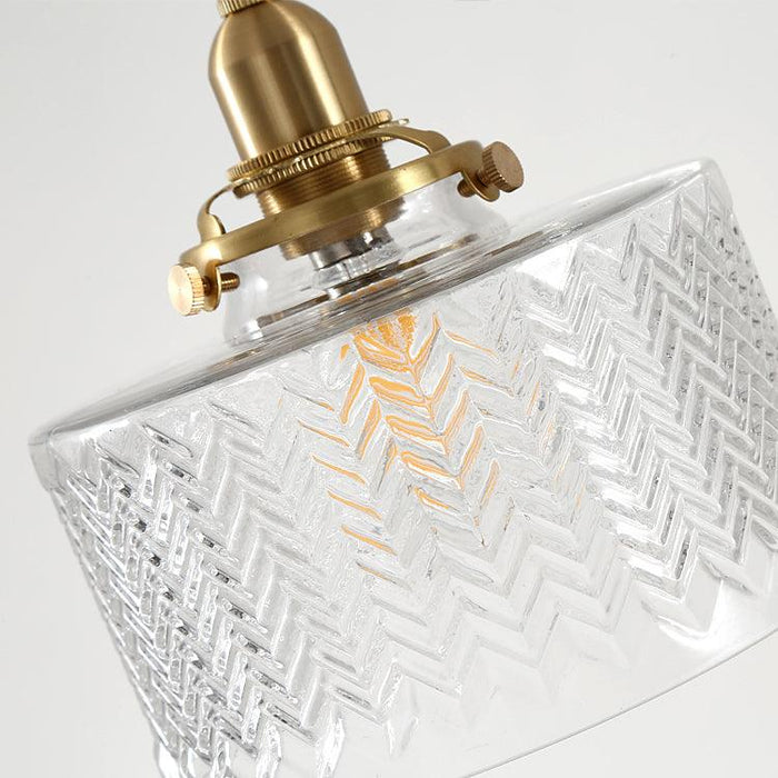 Matilda Glass Mid Century Vintage look Brass Fitting Pendant Light - DWHOME