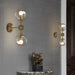 Ritz Duo Brass Fitting Clear Glass Wall Light Sconce - DWHOME