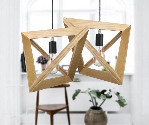 Kaleidoscope Triangle Wooden Pendant Light-DWHOME