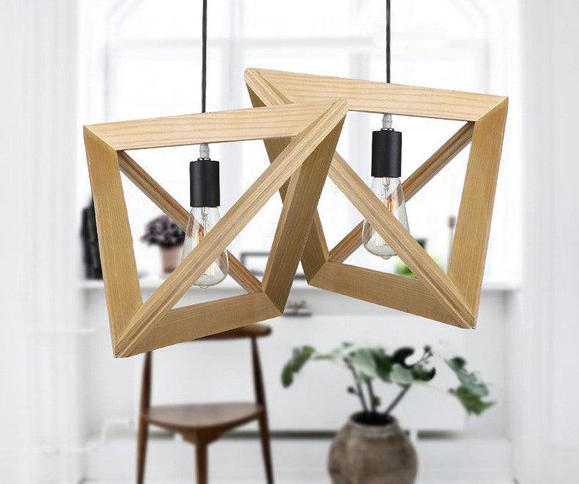 Kaleidoscope Triangle Wooden Pendant Light-DWHOME
