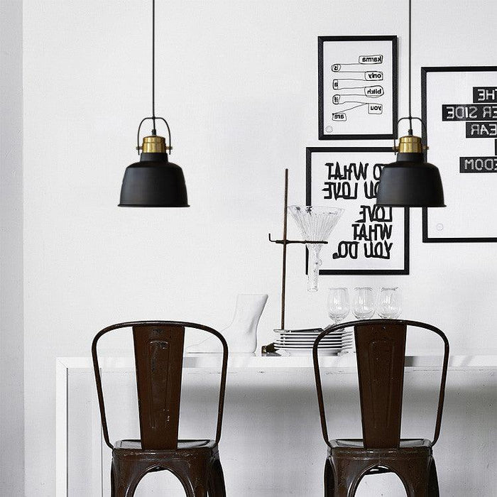 Newman Black Dome Industrial Loft Pendant Light - DWHOME