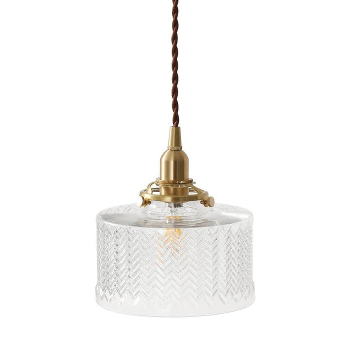 Matilda Glass Mid Century Vintage look Brass Fitting Pendant Light - DWHOME