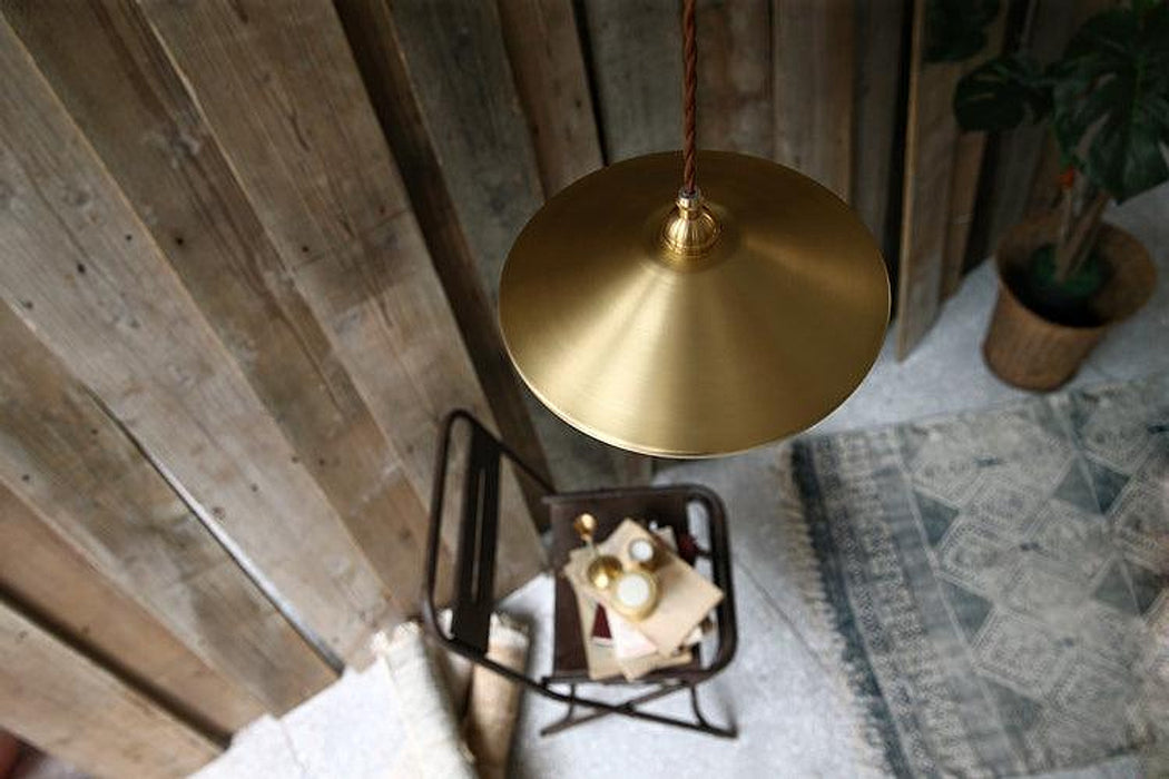 Trudeau Brass Shade Minimalist Pendant Light-DWHOME