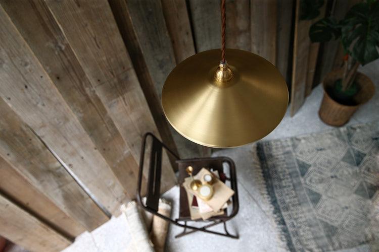 Trudeau Brass Shade Minimalist Pendant Light - DWHOME