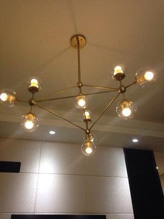 Ritz 10 Bulb Brass Pendant Light-DWHOME