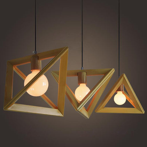 Kaleidoscope Triangle Wooden Pendant Light-DWHOME