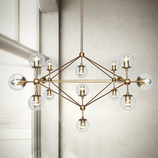 Ritz 15 Bulb Brass Pendant Light-DWHOME