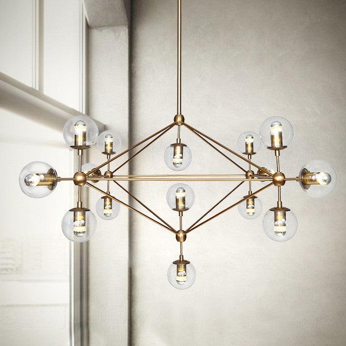 Ritz 15 Bulb Brass Pendant Light - DWHOME