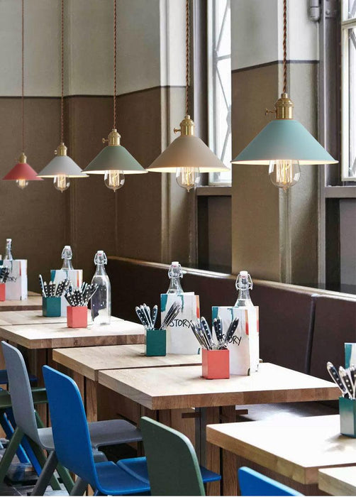 Pastel Coloured Cone Shade Industrial Pendant Light - DWHOME