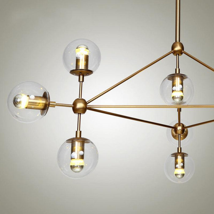 Ritz 10 Bulb Brass Pendant Light - DWHOME