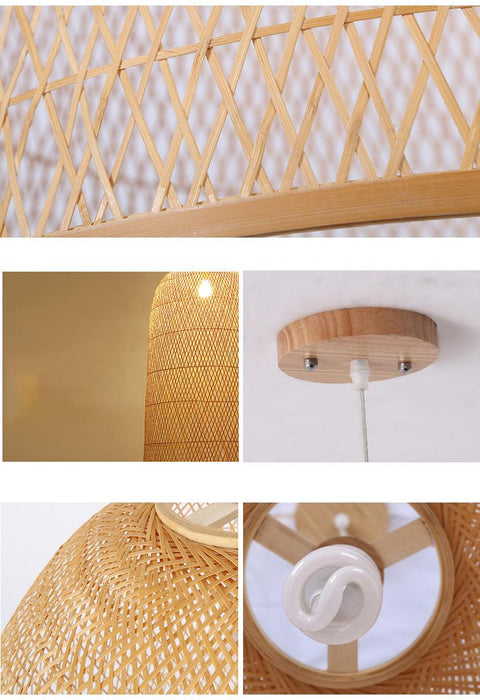 Kandang Rattan Wicker Bamboo Cage Pendant Light - DWHOME