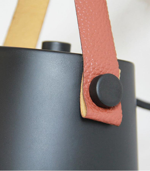 Nora Leather strap wooden scandi wall Light-DWHOME