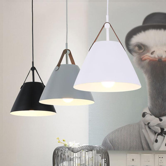 Leather Strap Suspension Minimalist Pendant Light - DWHOME
