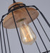 Sangkar Metal Cage Pendant Light With Wooden Base - DWHOME