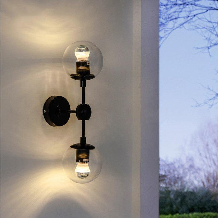 Ritz Duo Brass Fitting Clear Glass Wall Light Sconce - DWHOME