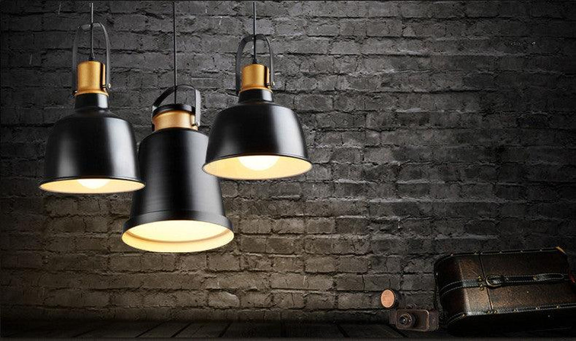 Newman Black Dome Industrial Loft Pendant Light-DWHOME