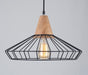 Sangkar Metal Cage Pendant Light With Wooden Base - DWHOME