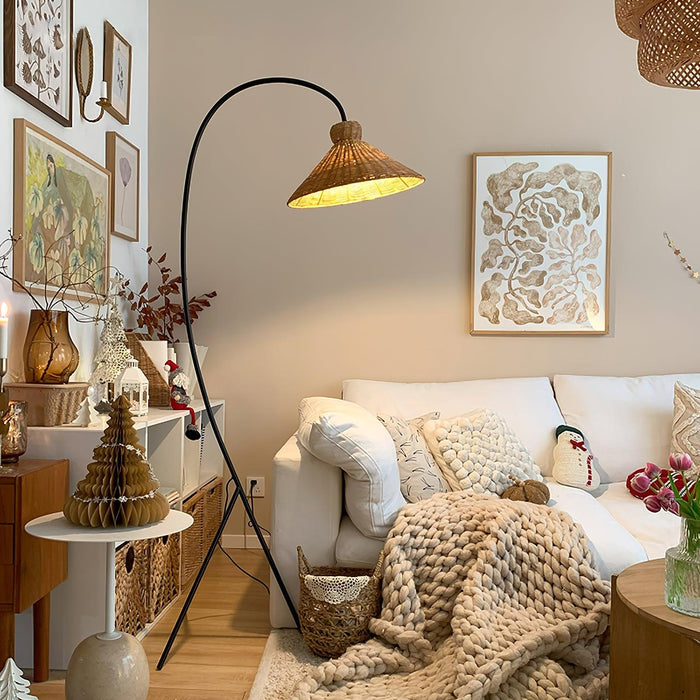 Tana Woven Floor Lamp-DWHOME