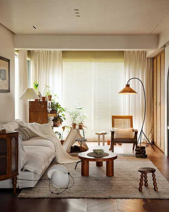 Tana Woven Floor Lamp-DWHOME