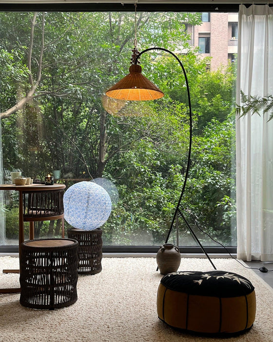 Tana Woven Floor Lamp-DWHOME