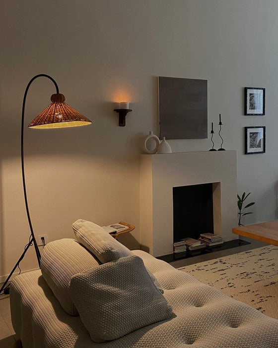 Tana Woven Floor Lamp-DWHOME