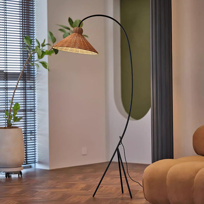 Tana Woven Floor Lamp-DWHOME
