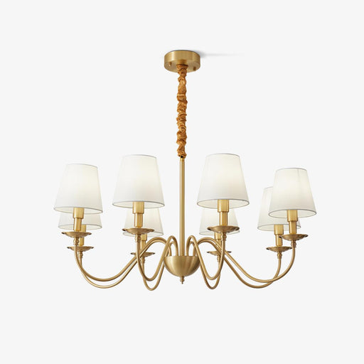 Tapered Fabric Brass Chandelier-DWHOME