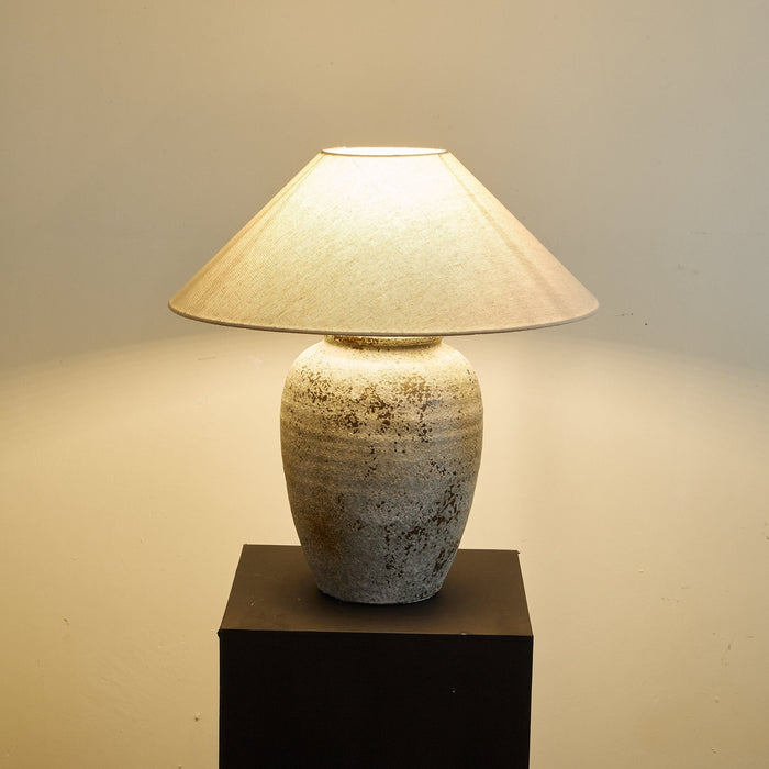 Tavira Aged Stone Table Lamp-DWHOME