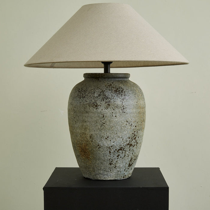 Tavira Aged Stone Table Lamp-DWHOME