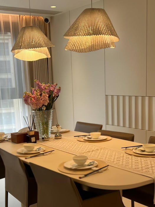Stainless Steel Pleated Pendant Lamp-DWHOME