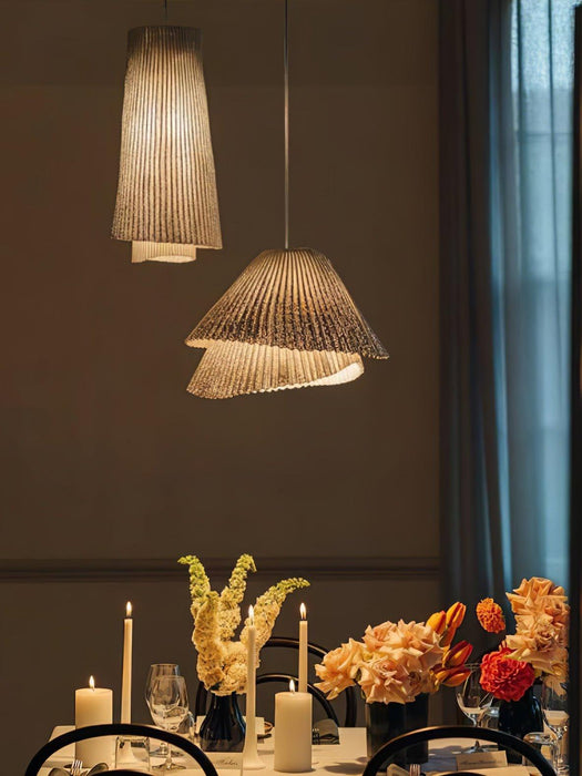 Stainless Steel Pleated Pendant Lamp-DWHOME