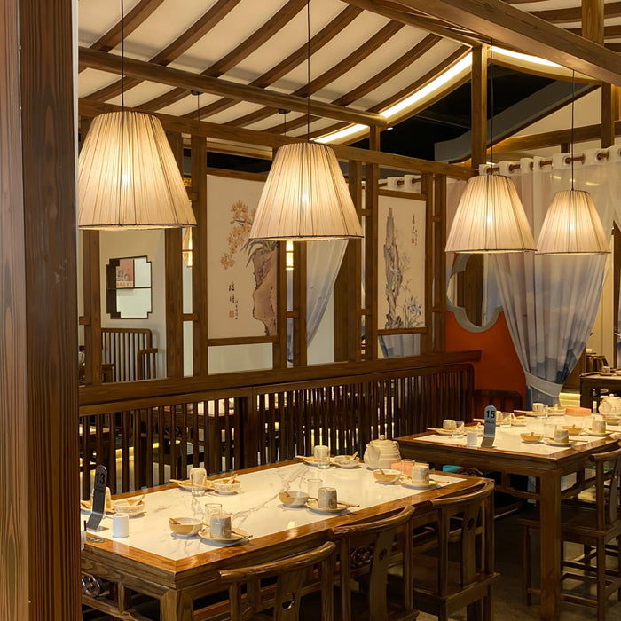 Textile Taper Pendant Lamp-DWHOME